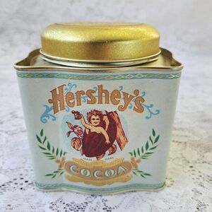 Vintage Hersheys Cocoa Tin Bristol Ware Gold Trim Nostalgic Collectible Storage